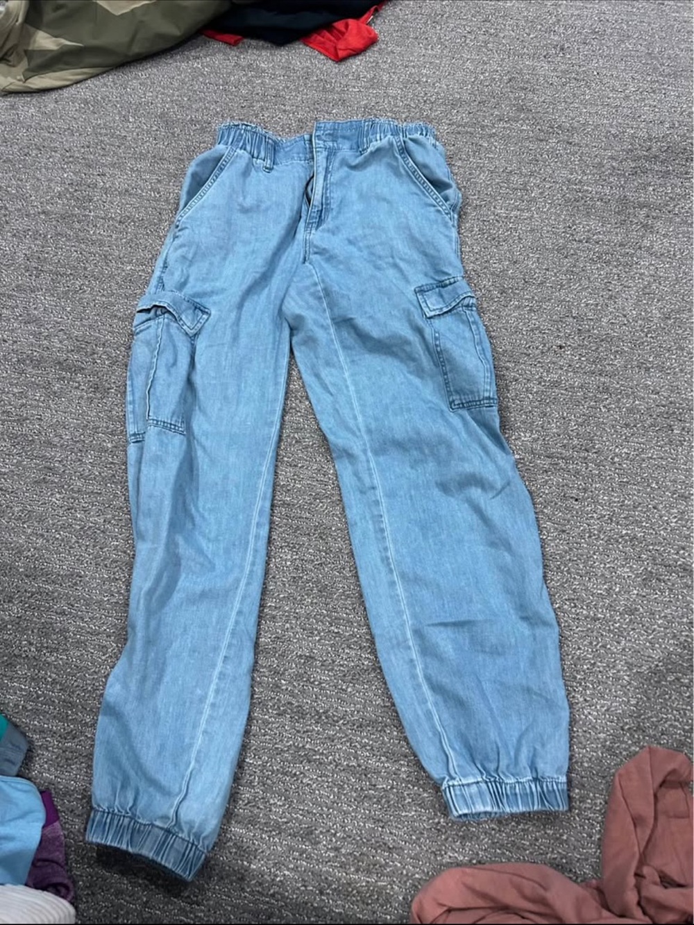 American Eagle Outfitters Light Blue Cargo Jogger Jeans